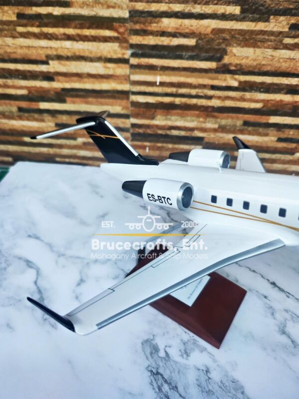 Model of Bombardier Challenger 605 with detailed craftsmanship.